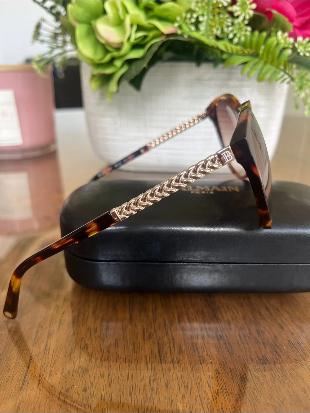 Balmain Women's Tortoiseshell Frame with gold accents, NWOT